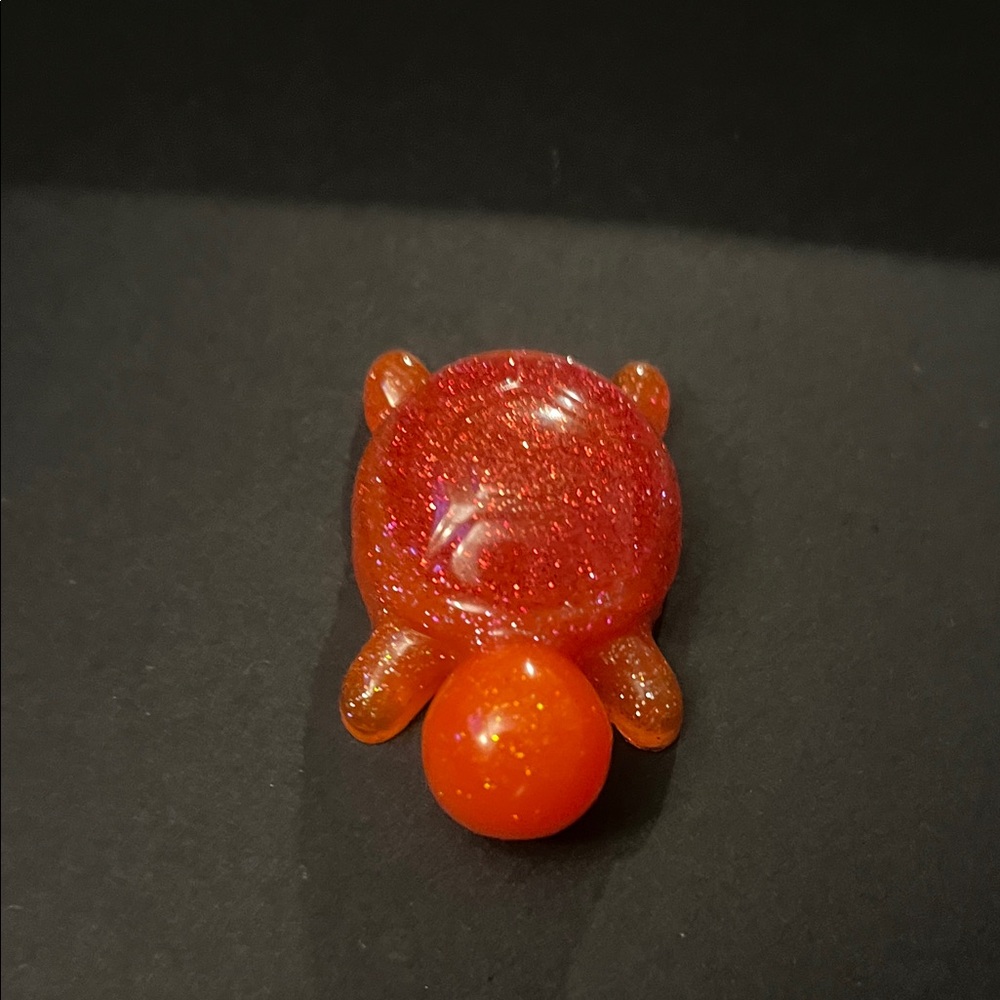 Sparkling Red Glass Turtle Paperweight